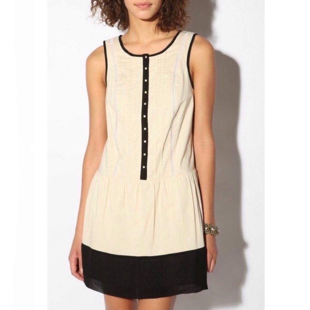 Kimchi Blue Cotton Dress with Chiffon Trim